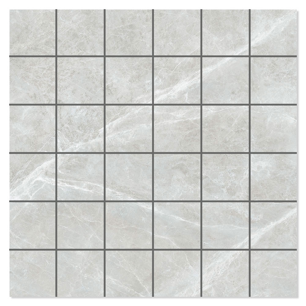 Marmor Mosaikkflis Sintracino Lys Grå Polert 30x30 (5x5) cm